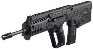 IWI Tavor compact and maneuverable bullpup rifle, black.